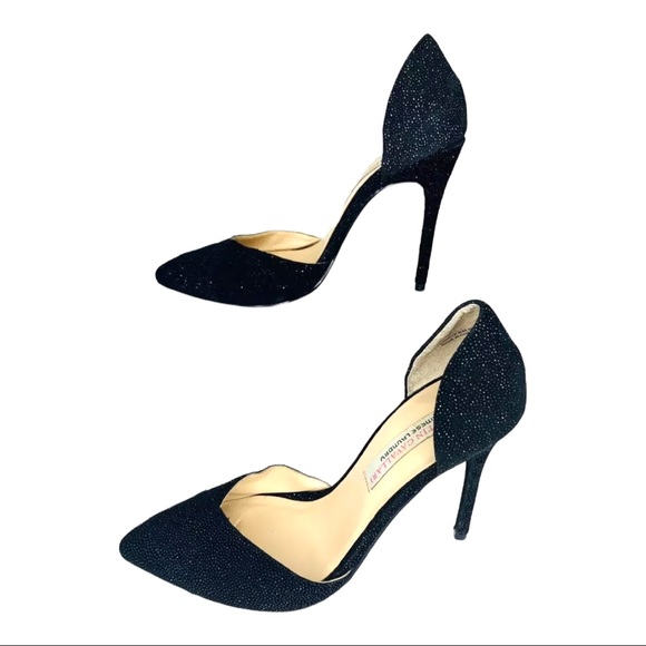 Kristin Cavallari Chinese Laundry Glass Beaded Stilettos Black Caviar Leather 9 - Picture 3 of 10